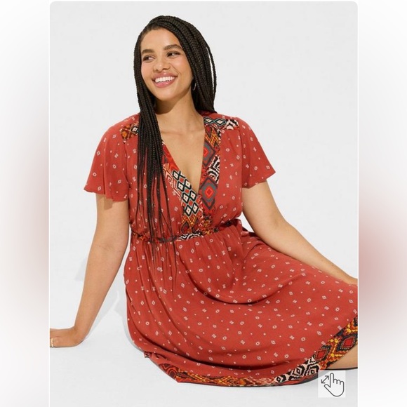 TORRID Mini Challis Boarder Skater Dress 2X NWT - Picture 2 of 7